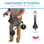 NOVA Traveler 3 Wheel Rollator Walker, All Terrain 8” Wheels, Includes Bag, Basket and Tray, Black