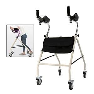 DJVHSRI Walking Frame Walking Frame Wheeled,Height Adjustable Rollator Walker with Armrest Pads and Wheels,Foldable Auxiliary Mobility Aids for Elderly Disabled Folding Carbon St