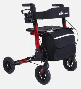 Henmnii Rollator Walker w/Wide Seat Backrest All-Terrain Non-Slip Wheels 300lbs