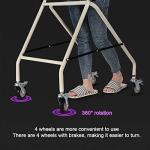 DJVHSRI Walking Frame Walking Frame Wheeled,Height Adjustable Rollator Walker with Armrest Pads and Wheels,Foldable Auxiliary Mobility Aids for Elderly Disabled Folding Carbon St