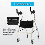 DJVHSRI Walking Frame Walking Frame Wheeled,Height Adjustable Rollator Walker with Armrest Pads and Wheels,Foldable Auxiliary Mobility Aids for Elderly Disabled Folding Carbon St