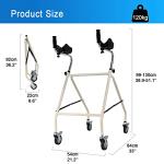 DJVHSRI Walking Frame Walking Frame Wheeled,Height Adjustable Rollator Walker with Armrest Pads and Wheels,Foldable Auxiliary Mobility Aids for Elderly Disabled Folding Carbon St