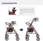 Probasics Heavy Duty Aluminum Rollator with 6-inch Wheels, 300 LB Weight Limit