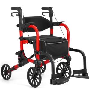 Flyingjoy 2-in-1 Heavy Duty Rollator Walker