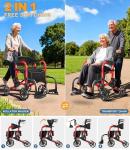 Flyingjoy 2-in-1 Heavy Duty Rollator Walker