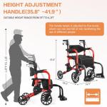 Flyingjoy 2-in-1 Heavy Duty Rollator Walker