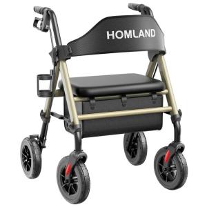 Walkers for Seniors with Seat, Foldable Rollator Walker, Heavy Duty, Handbrake