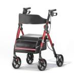 Folding Rollator Walker 18" Big Seat 6Position Senior 350LB 8" All Terrain Wheel