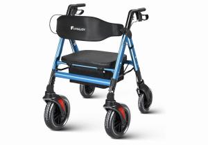 Rollator Walker with Seat,450Lb Rolling Walker Extra-Wide Heavy-Duty Rollator