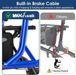 MAXWALK Rollator Walker with Seat, 10” All-Terrain Wheels, Blue