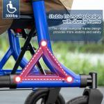 MAXWALK Rollator Walker with Seat, 10” All-Terrain Wheels, Blue