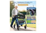 Rollator Walker with Seat,450Lb Rolling Walker Extra-Wide Heavy-Duty Rollator