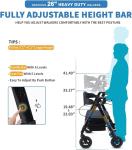 FlyingJoy 450lb Heavy Duty Rollator Walker Extra Wide Seat Black