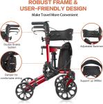 Lightweight Rollator Walker All-Terrain Foldable with seat and Adjustable Height