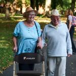 FlyingJoy 450lb Heavy Duty Rollator Walker Extra Wide Seat Black