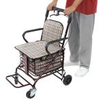 Rolling Walker with Brakes for Seniors, Foldable Shopping Cart with Seat & Storage Basket, 2-in-1 Walker and Trolley with Handbrake, Lightweight Carbon Steel Frame, 4-Wheel Rollator for Elderly, Red