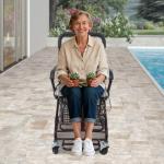 Rolling Walker with Brakes for Seniors, Foldable Shopping Cart with Seat & Storage Basket, 2-in-1 Walker and Trolley with Handbrake, Lightweight Carbon Steel Frame, 4-Wheel Rollator for Elderly, Red