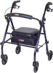 Carex Steel Rollator Walker with Seat and Wheels - Rolling Walker for Seniors