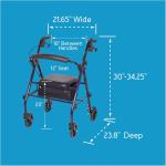 Carex Steel Rollator Walker with Seat and Wheels - Rolling Walker for Seniors