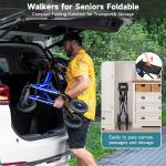 All-Terrain Rollator Walker for Seniors Rubber Wheels Foldable Lightweight 300lb