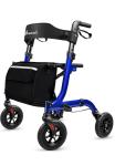 Henmnii Rollator Walker With Seat & Backrest Compact 8” All-Terrain Wheels