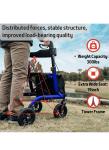 Henmnii Rollator Walker With Seat & Backrest Compact 8” All-Terrain Wheels