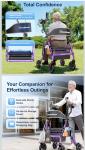 BlessReach Heavy Duty Upright Rollator Walker & Seat 450lb 8" All-Terrain Purple