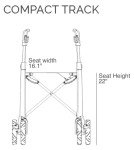 byACRE Ultralight Compact Rollator Walker - Oyster White