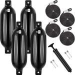 4-Pack Vinyl Ribbed Marine Boat Fenders