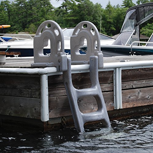 4-Step Flip Up Dock Ladder - Grey