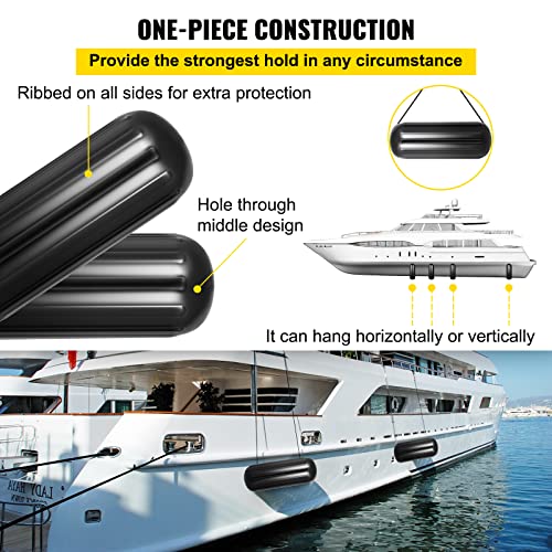 4 Ribbed Boat Fenders for Marine Protection
