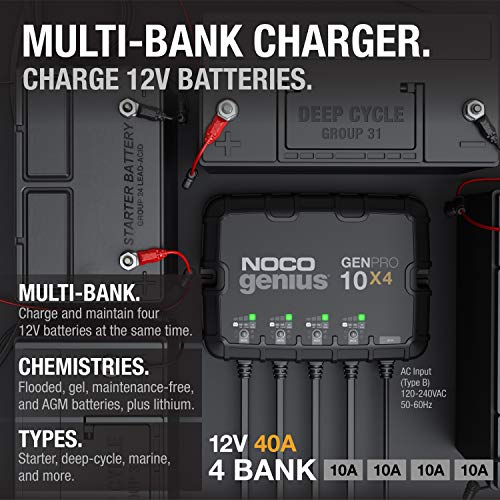 4-Bank Waterproof Marine Battery Charger