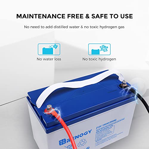 Renogy 100AH Deep Cycle Gel Battery for Marine