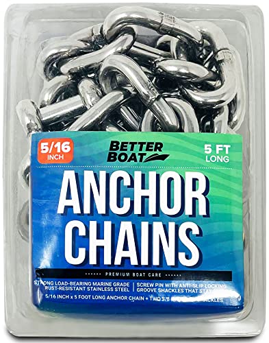 5FT Stainless Steel Boat Anchor Chain with Shackle
