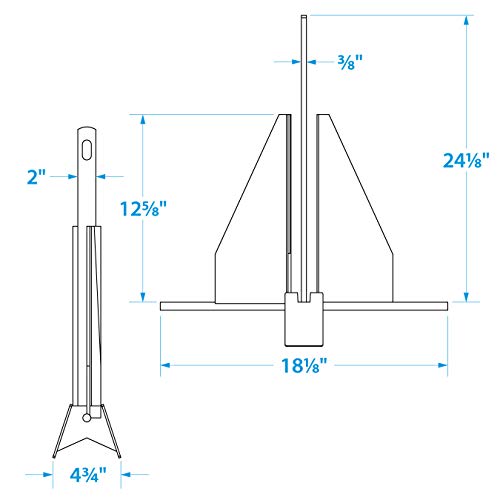 SEACHOICE Hot Dipped Galvanized Deluxe Anchor 8S 41720