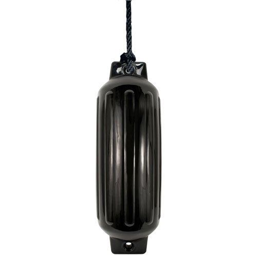 Black Marine Boat Fender - Ribbed, 8.5" x 27