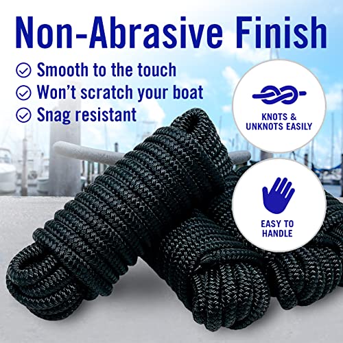 Marine Docking Ropes - 1/2 Inch Braided Nylon