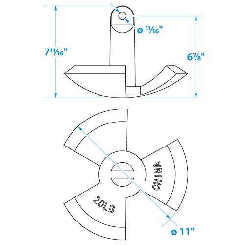 20 lb Black Vinyl Coated River Anchor