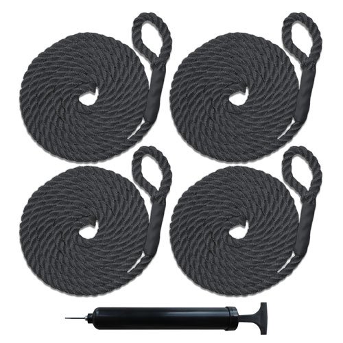 Black Marine Boat Fender - Ribbed, 8.5" x 27