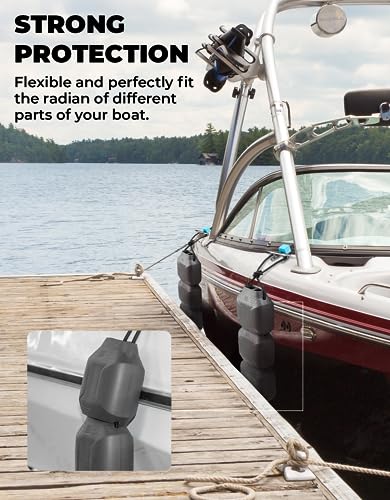 Kemimoto Adjustable Boat Fenders with Rope