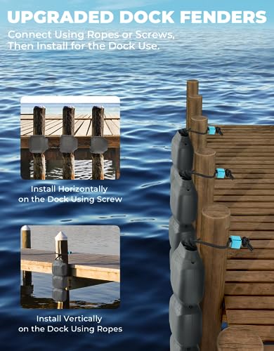 Kemimoto Adjustable Boat Fenders with Rope
