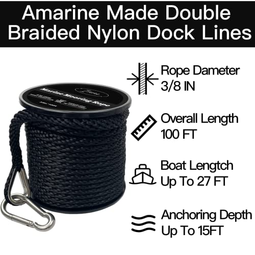 Marine Grade 100ft Anchor Rope with Thimble & Hook