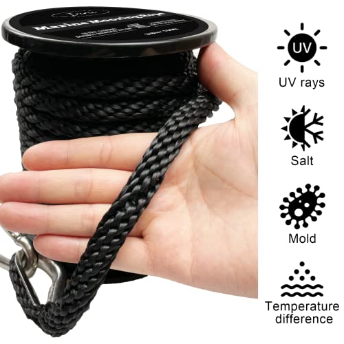 Marine Grade 100ft Anchor Rope with Thimble & Hook