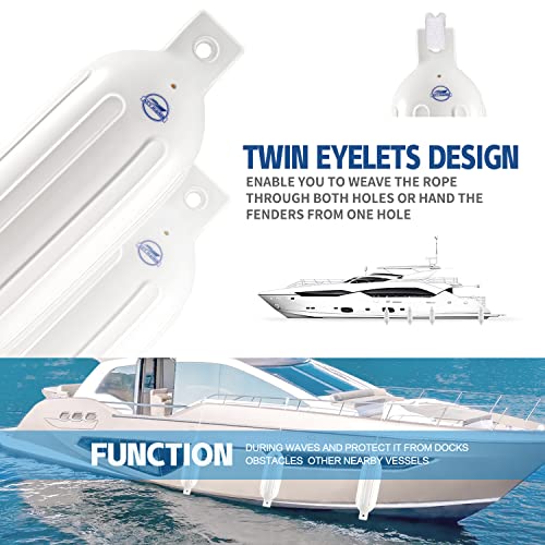 White Boat Fender Set with Bump and Line
