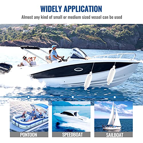 White Boat Fender Set with Bump and Line