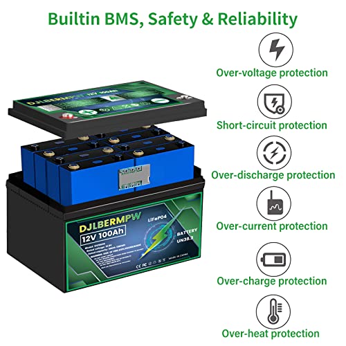 12V 100Ah Lithium Marine Battery with BMS