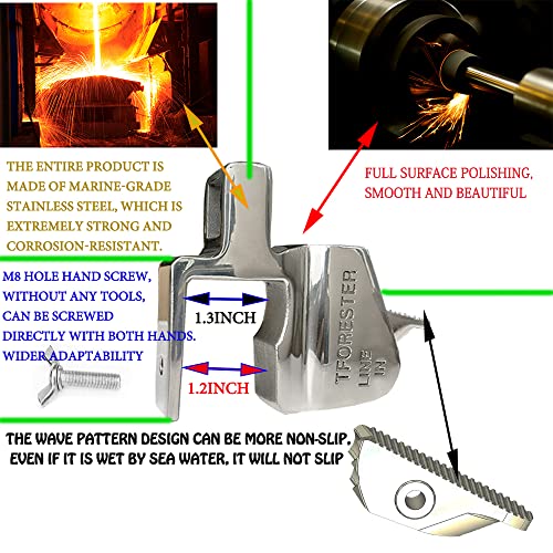 Adjustable Pontoon Boat Fender Cleat with One Hand Clip