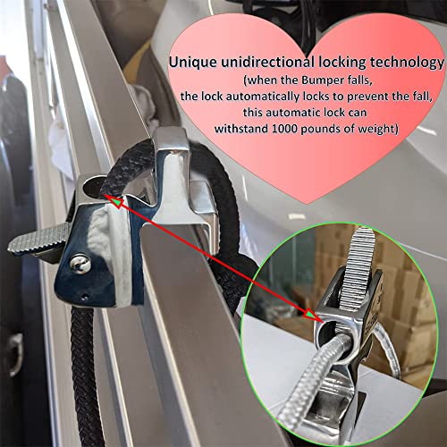 Adjustable Pontoon Boat Fender Cleat with One Hand Clip