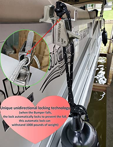 Adjustable Pontoon Boat Fender Cleat with One Hand Clip