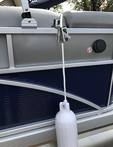 Adjustable Pontoon Boat Fender Cleat with One Hand Clip